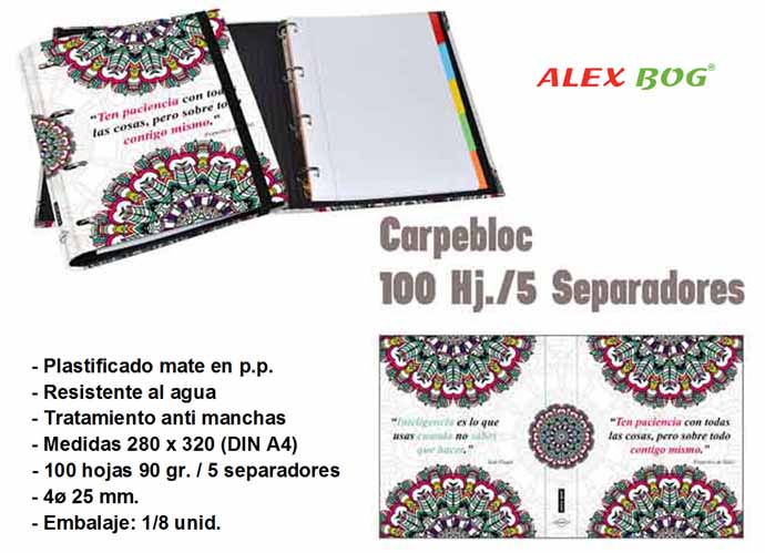 CARPEBLOC 100 HOJAS,COL.MANDALA,TEN PACIENCIA CON.