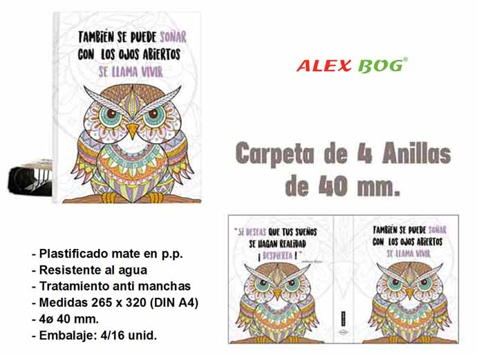 CARPETA 4 ANILLAS ,COL.MANDALA,TAMBIEN SE PUEDE...