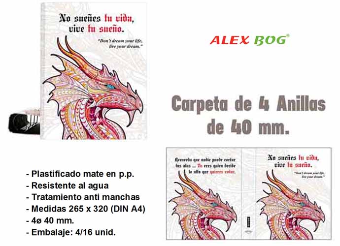CARPETA 4 ANILLAS ,COL.MANDALA,RECUERDA QUE NADIE.