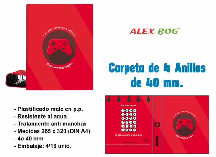 CARPETA 4 ANILLAS CONECTING PEOPLE ROJA