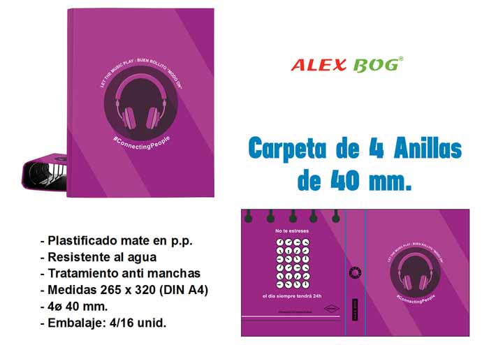 CARPETA 4 ANILLAS CONECTING PEOPLE LILA
