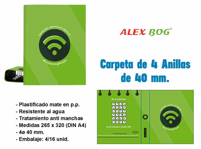 CARPETA 4 ANILLAS CONECTING PEOPLE VERDE