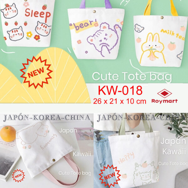 TOTE BAG JAPANESSE STYLE KAWAII,8 COLORES