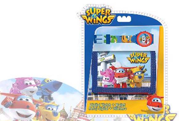 SET RELOJ DIGITAL Y BILLETERA SUPER WINGS