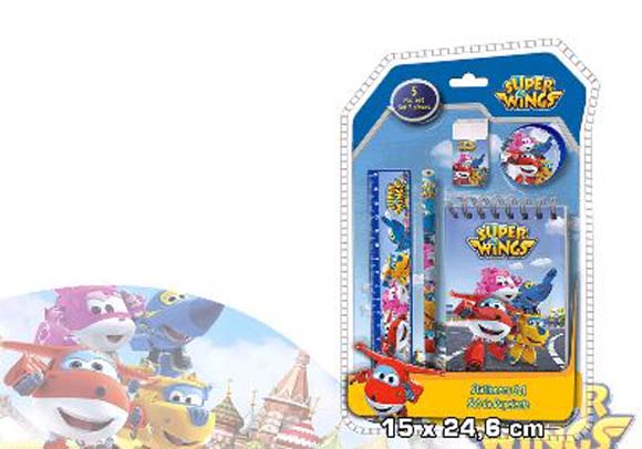 BLISTER PAPELERIA 3D 5 PZAS. SUPER WINGS