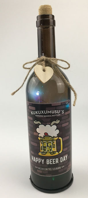 BOTELLA CON LUZ KUKUXUMUXU HAPPY BEER DAY