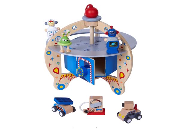 NAVE OVNI MADERA ,7 PZAS.