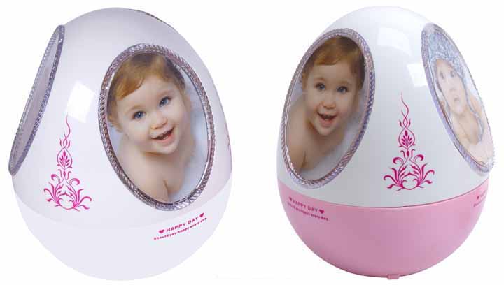 PORTAFOTOS GIRATORIO GRANDE ,2 COLORES MODELO EGG