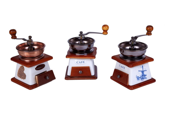 MOLINILLO CAFE CERAMICA/MADERA CUADRADO,3 MOD.
