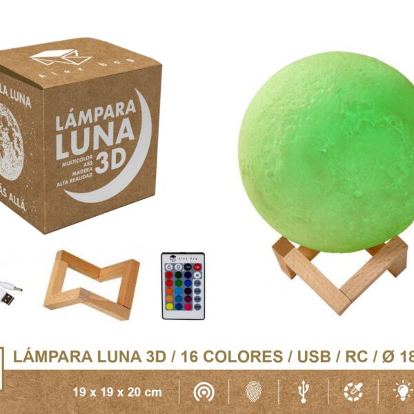 MOON LIGHT 18 CMS,16 COLORES R/C USB