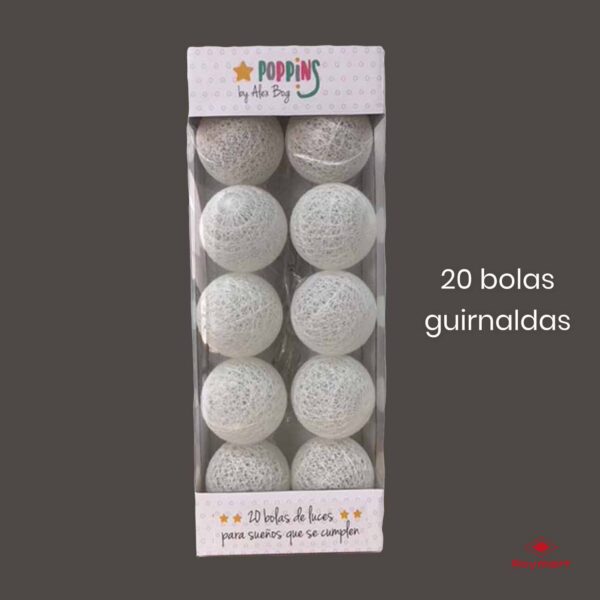 SET 20 GUIRNALDAS POPPINS BLANCAS