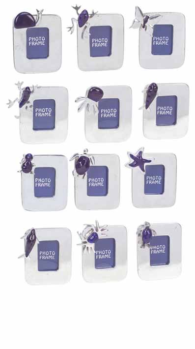 12 MINI MARCOS FOTOS ALUM+RESIN COLEC.BLUE