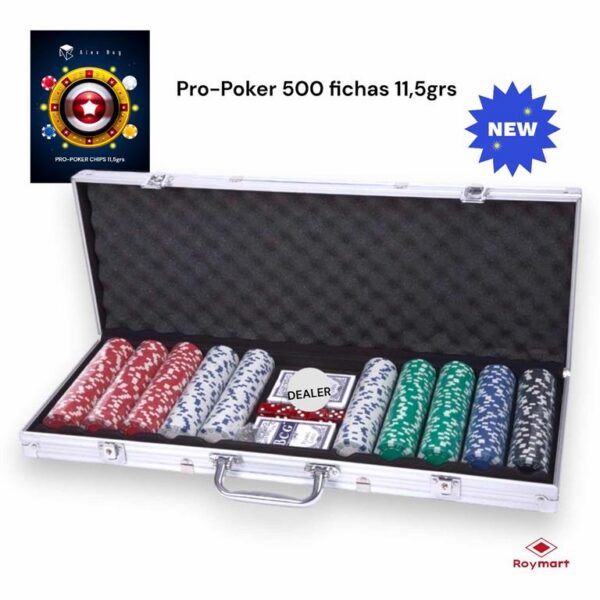MALETA ALUMINIO JUEGO POKER 500 FICHAS