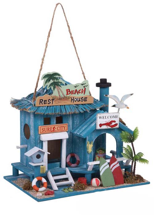 CASITA MADERA DECOR.BIRDHOUSE REST.BEACH