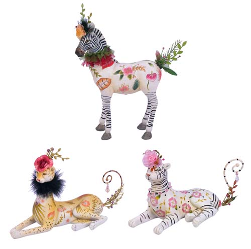 FIG CERAMICA LADY ANIMALS FLOWERS, 3 MOD(QS-4368/9