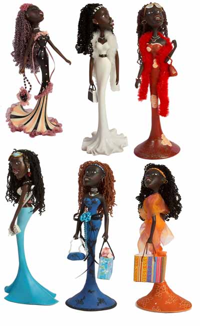 AFRICAN LADY PEQUEÑA DECORACION , 6 MODELOS