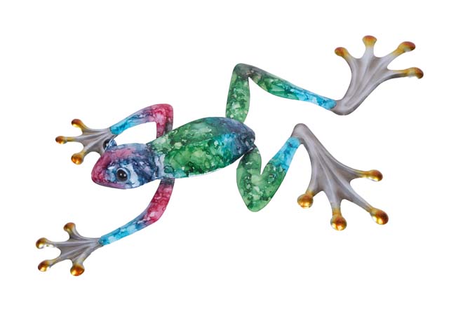 FIGURA DECOR RANA MULTICOLOR METAL/RESINA