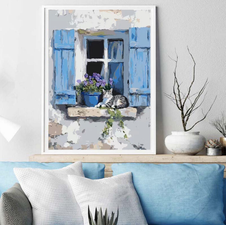 PINTAR POR NUMEROS CAT ON MY WINDOW