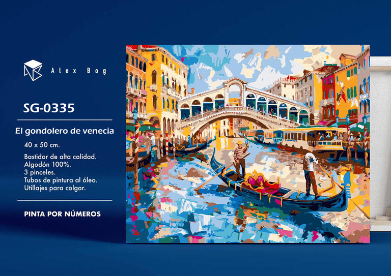 PINTAR POR NUMEROS EL GONDOLERO EN VENECIA