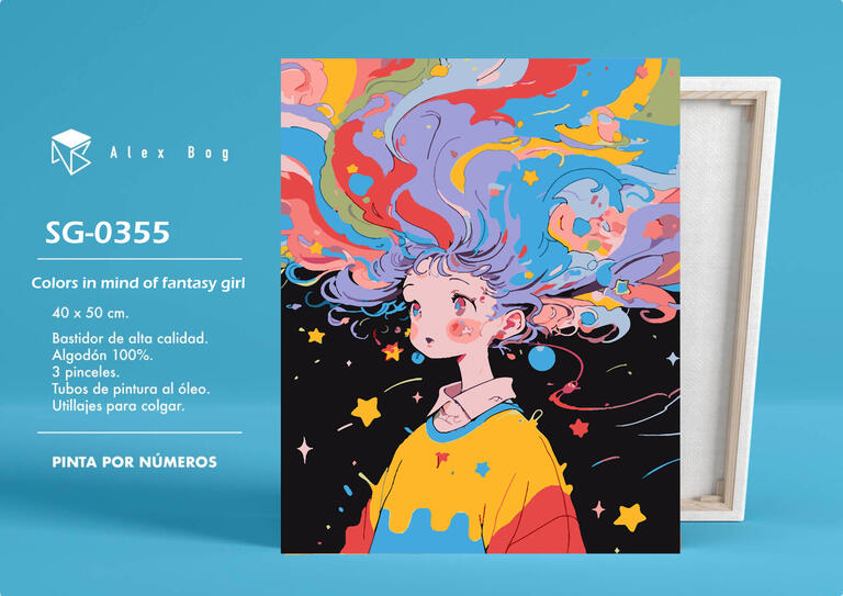 PINTAR POR NUMEROS COLORS IN MIND OF FANTASY GIRL
