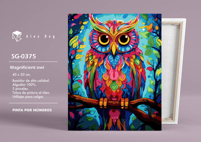 PINTAR POR NUMEROS MAGNIFICIENT OWL