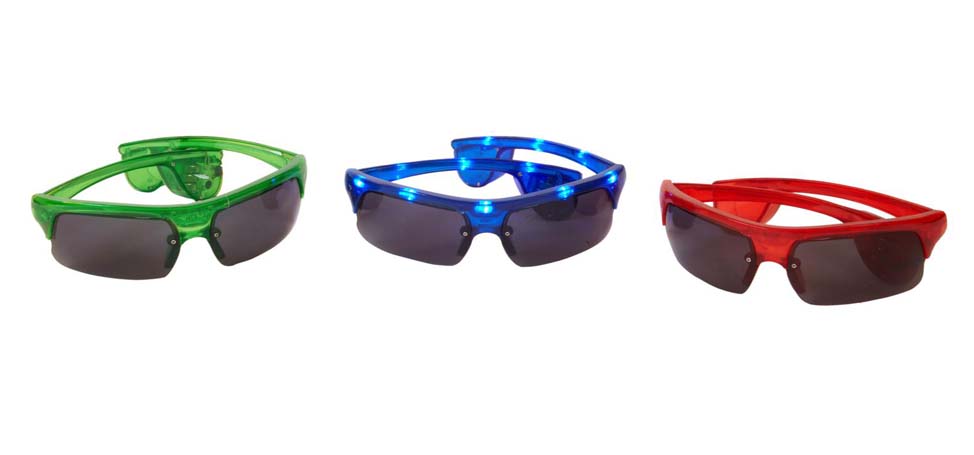 GAFAS FANTASIA CON LUCES LED MOD.MEN BLACK,3COL.