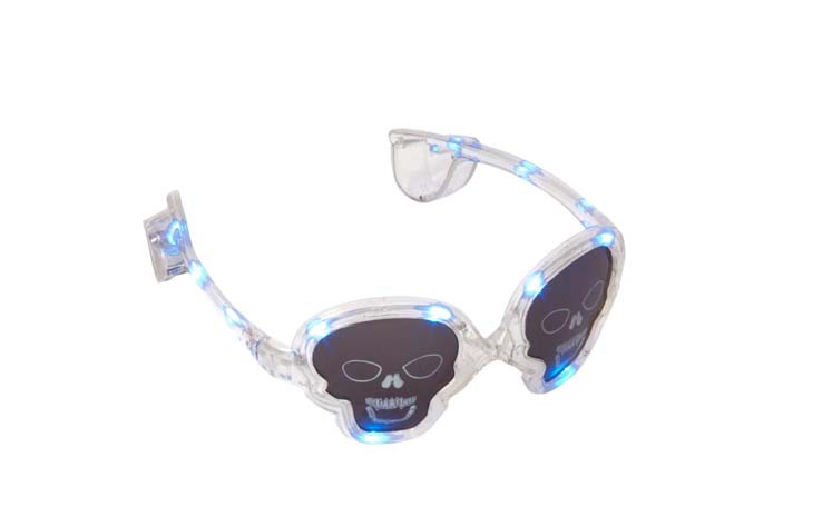 GAFAS FANTASIA CON LUCES LED BLANCAS MOD.SKULL