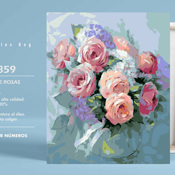 PINTAR POR NUMEROS RAMO DE ROSAS