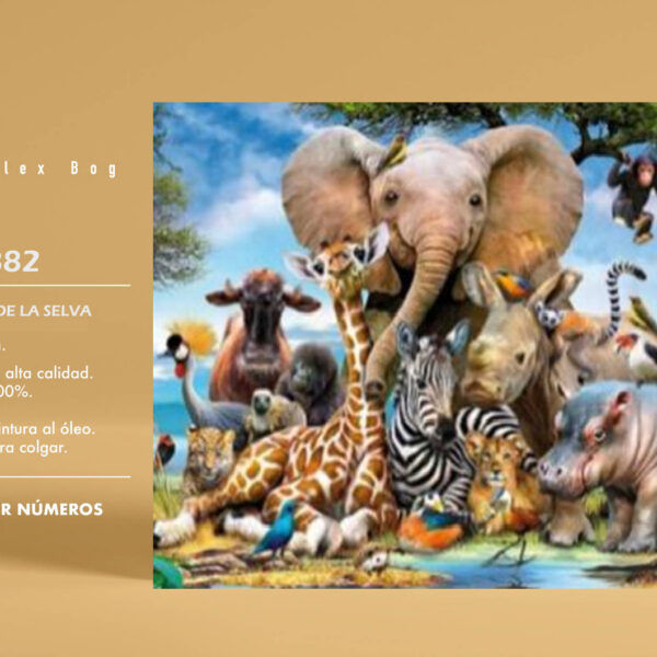 PINTAR POR NUMEROS ANIMALES DE LA SELVA