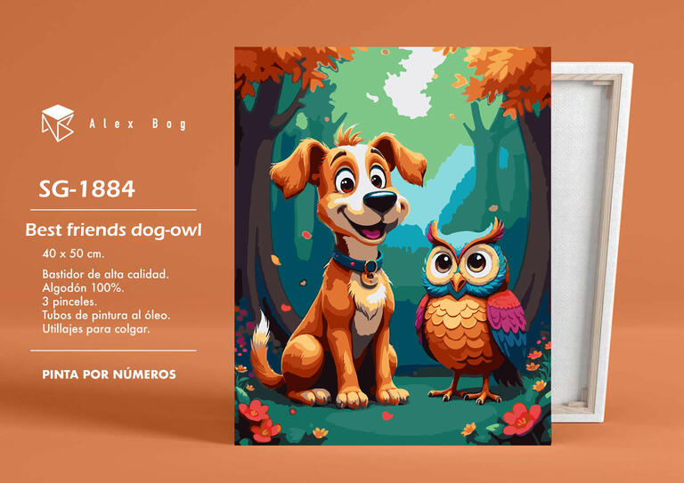 PINTAR POR NUMEROS BEST FRIENDS DOG-OWL