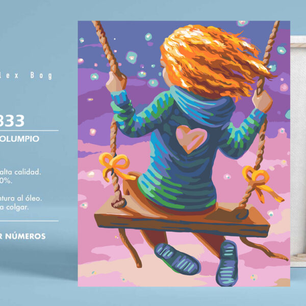 PINTAR POR NUMEROS NIÑA EN COLUMPIO