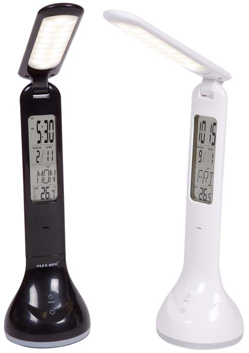 NUEVA LAMP. LEDS SOBREMESA CON CALENDARIO,2 COL.