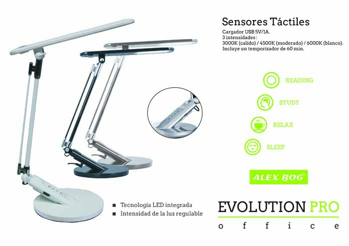 FLEXO LUZ LED 7W ,MODELO FIRST CLASS,3 COLORES