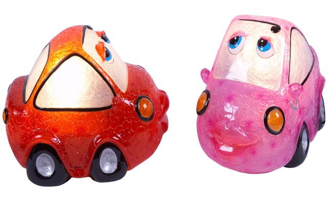 COCHE INFANTIL C/LUZ 2 COL.ROSA Y ROJO