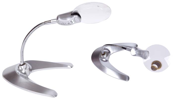 LUPA C/SOPORTE SOBREMESA Y LUZ LED 3X/4,5X