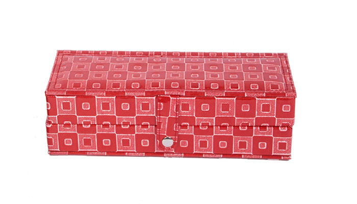 CAJA ALARGADA PORTATODO ROJO