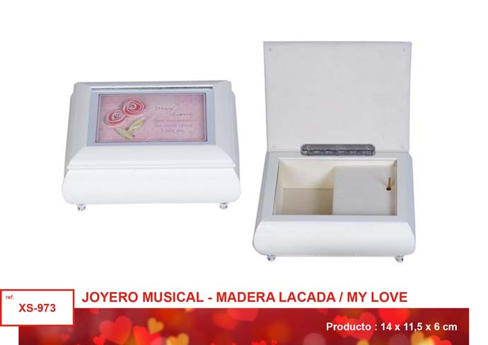 JOYERO MUSICAL LACA BLANCO -MY LOVE-