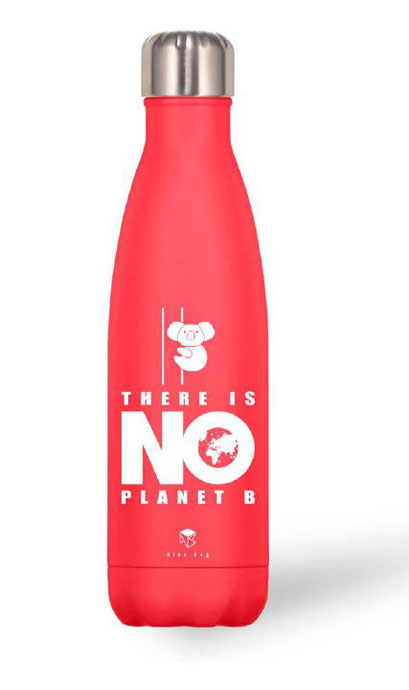 BOTELLA ACERO INOX 500 ML. COLECCION RAINBOW ROJA