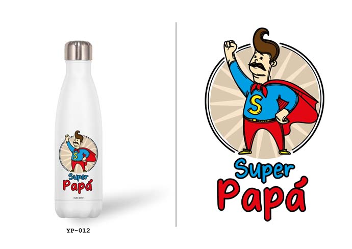 BOTELLA ACERO INOX 500 ML. SUPER PAPA