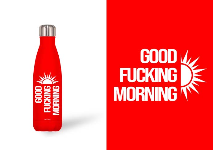 BOTELLA ACERO INOX ROJA 500 ML. GOOD FUCKING...