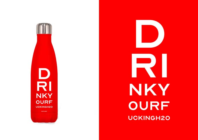 BOTELLA ACERO INOX ROJA 500 ML. DRINK....H2O