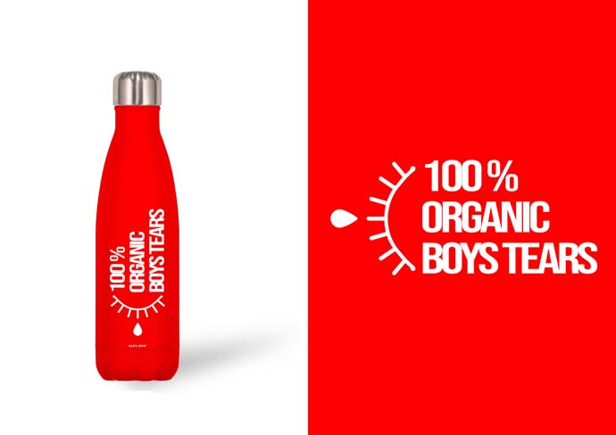 BOTELLA ACERO INOX ROJA 500 ML 100% ....BOYS TEARS