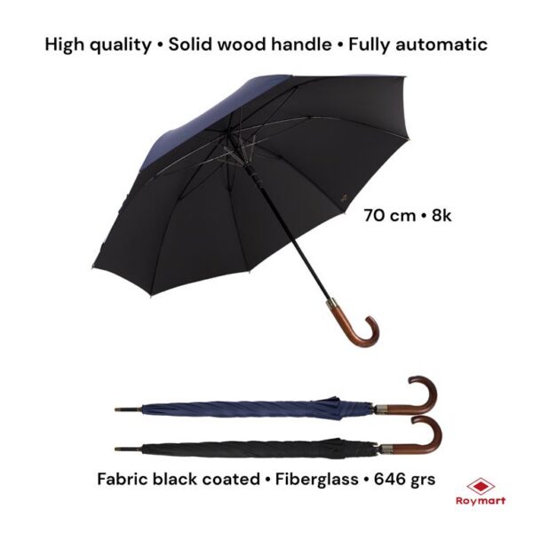 PARAGUAS LUXE MANGO MADERA CLASICO 2 COLORES